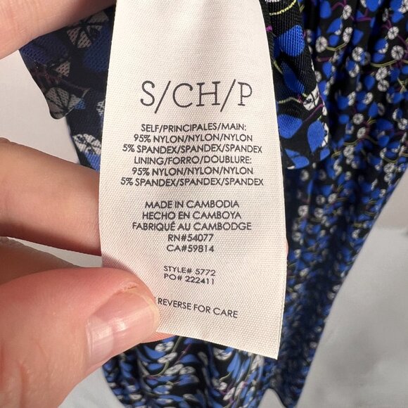 Cabi Womens The Ten Ditzy Floral Dress Size S Royal Blue Feminine Dark Romantic - Picture 14 of 15